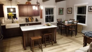 Kitchen renovation with new cabinets and countertops